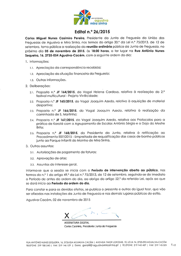 Edital n.º 26/2015