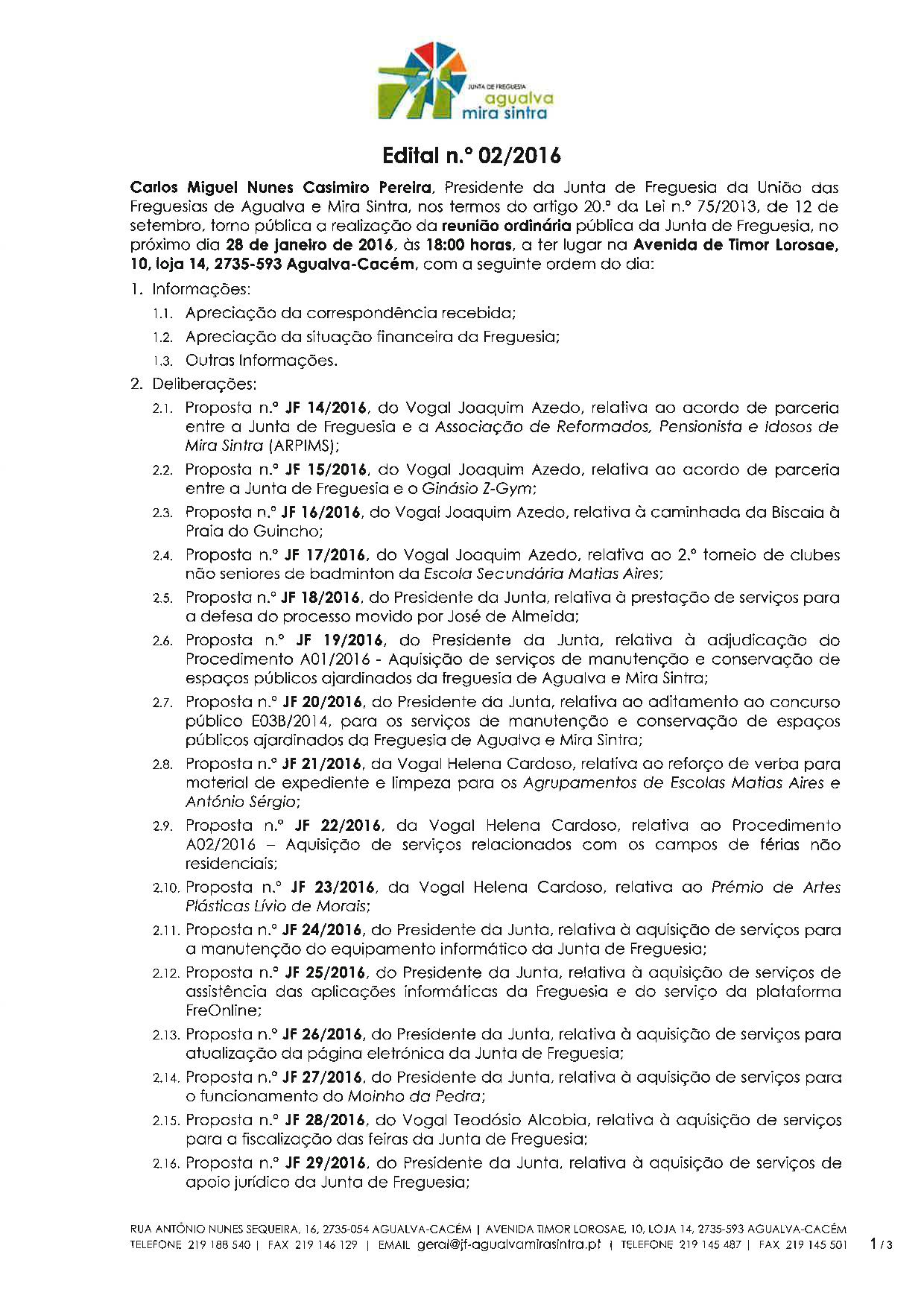 Edital n.º 2/2016