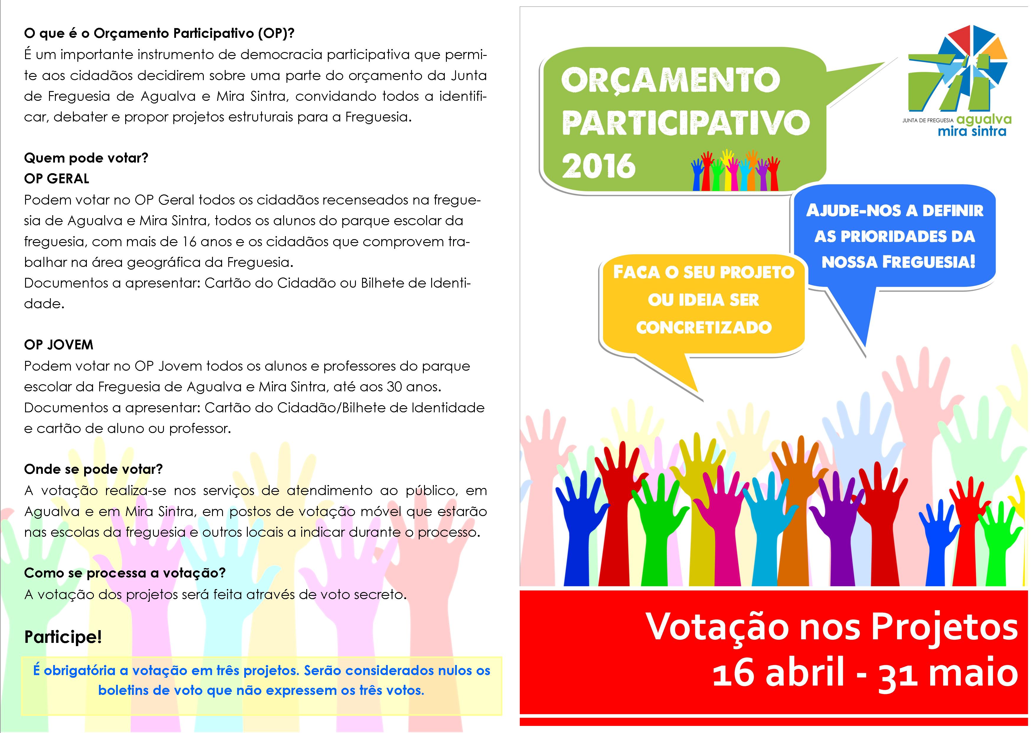 Orçamento Participativo 2016 Orçamento Participativo 2016
