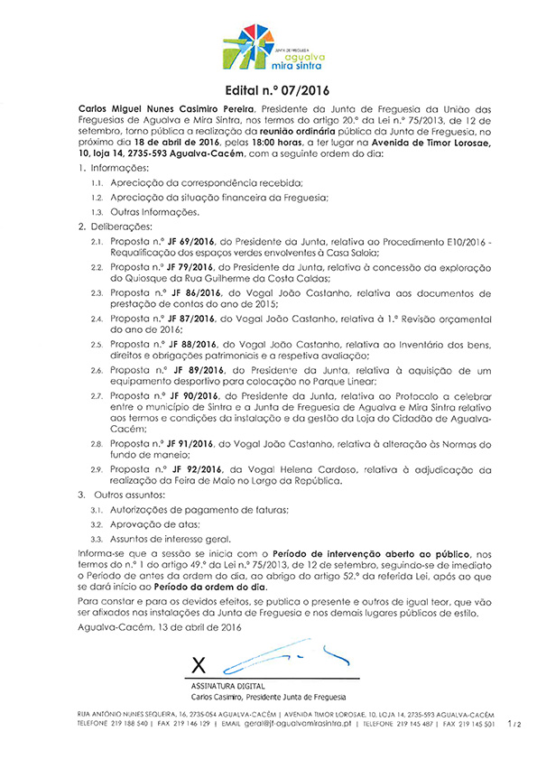 Edital n.º 07/2016 Edital n.º 07/2016