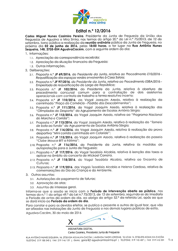 Edital n.º 12/2016