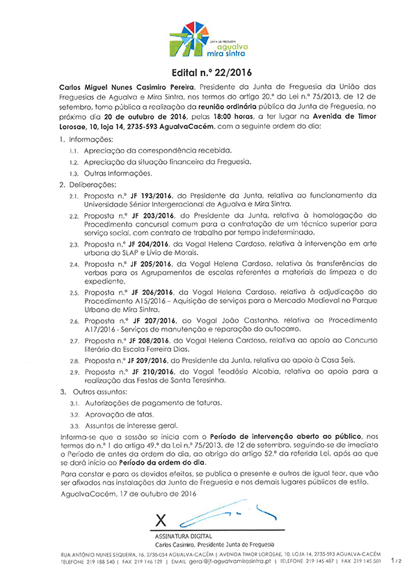 Edital n.º 22/2016