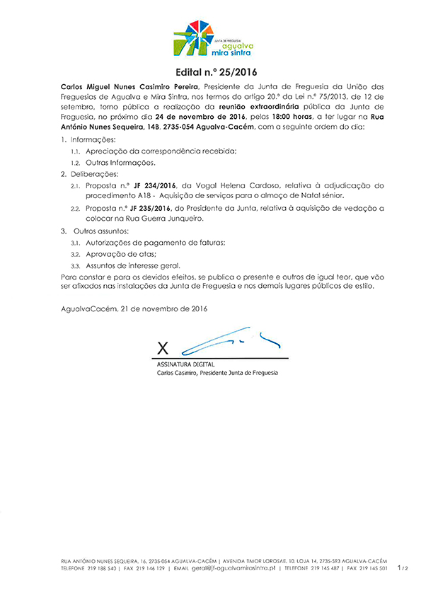 Edital n.º 25/2016