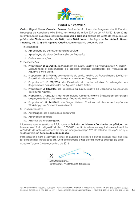 Edital n.º 26/2016