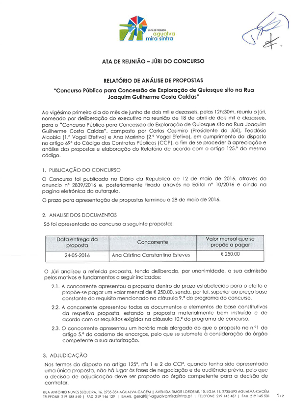 Relatório de Análise de Propostas Relatório de Análise de Propostas