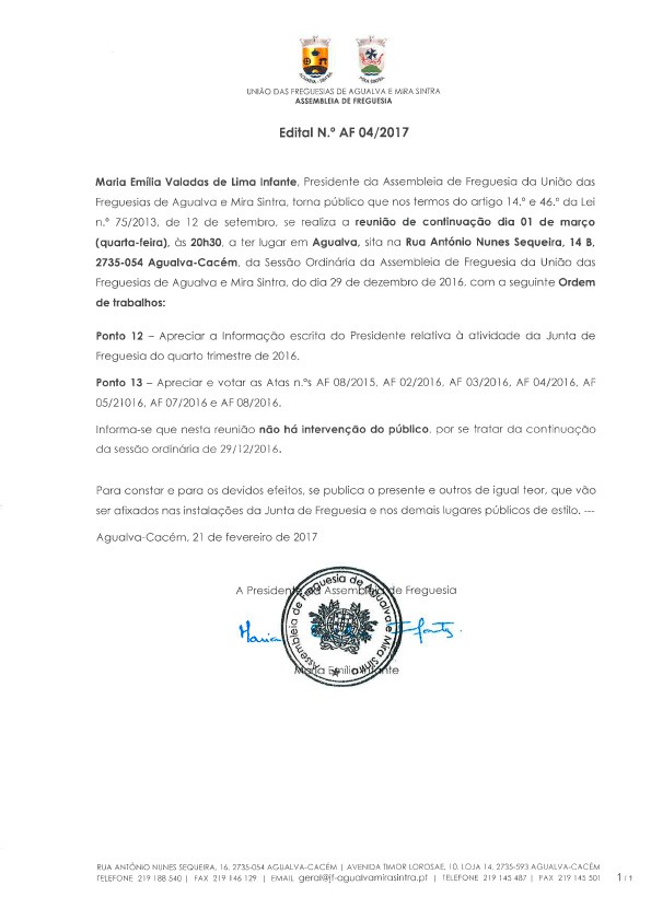 Edital N.º AF 04/2017