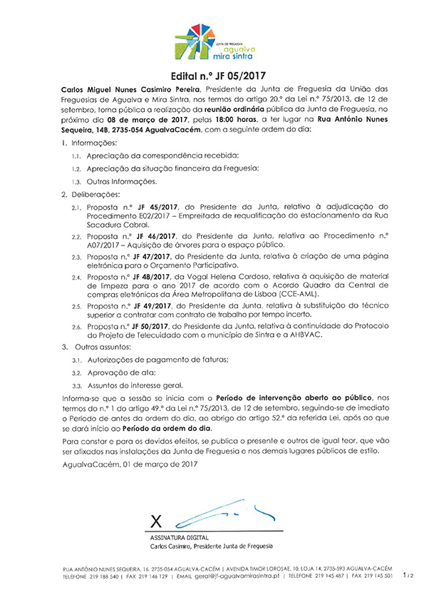 Edital n.º JF  05/2017