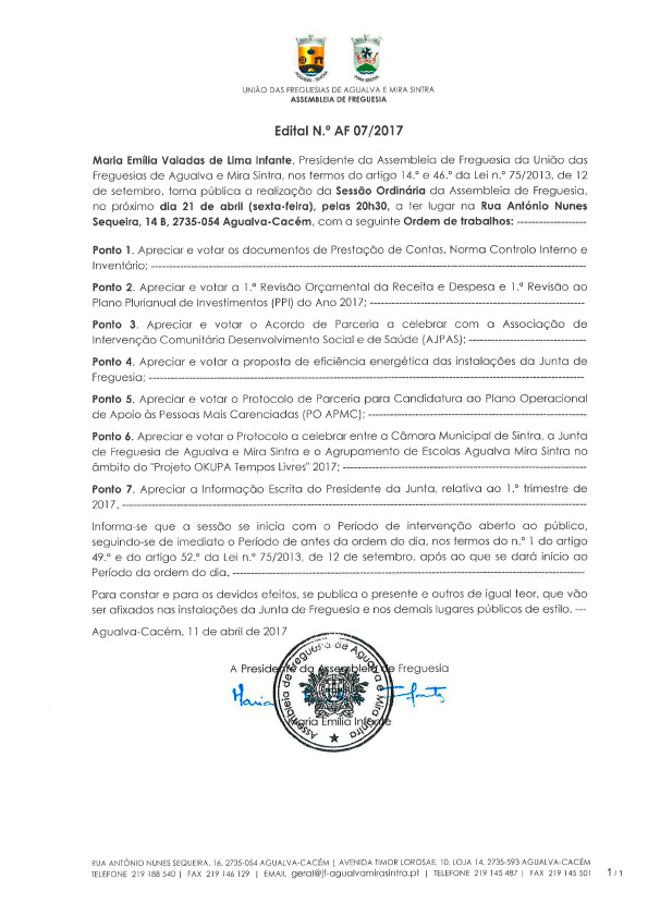 Edital N.º AF 07/2017