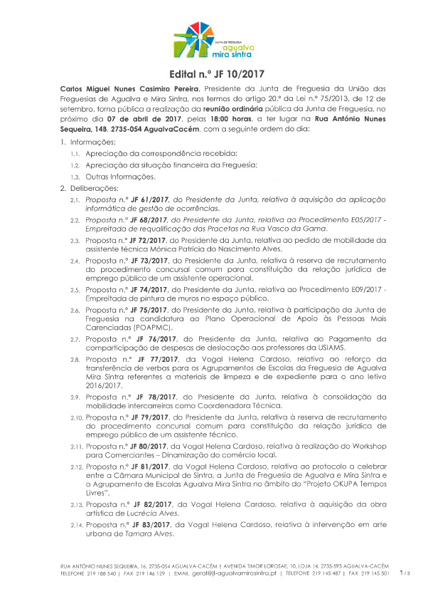 Edital n.º JF 10/2017