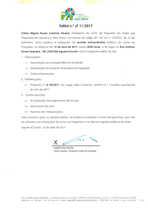 Edital n.º JF 11/2017