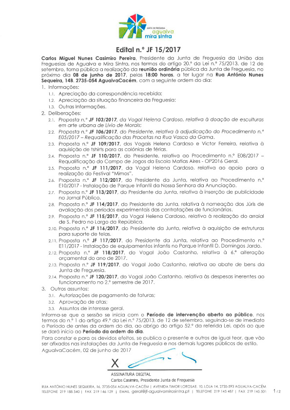 Edital n.º JF 15/2017