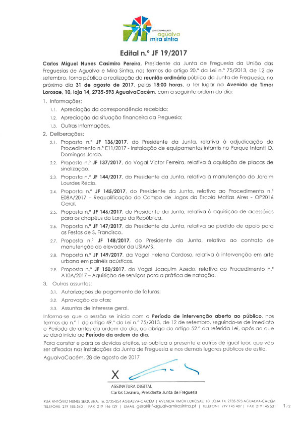 Edital n.º JF 19/2017