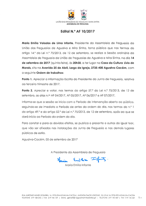 Edital N.º AF 10/2017