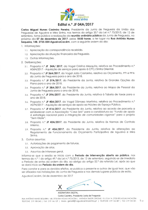 Edital n.º JF 05A/2017