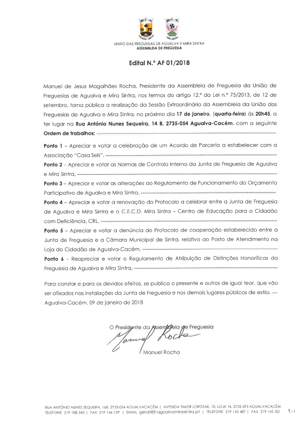 Edital n.º AF 01/2018