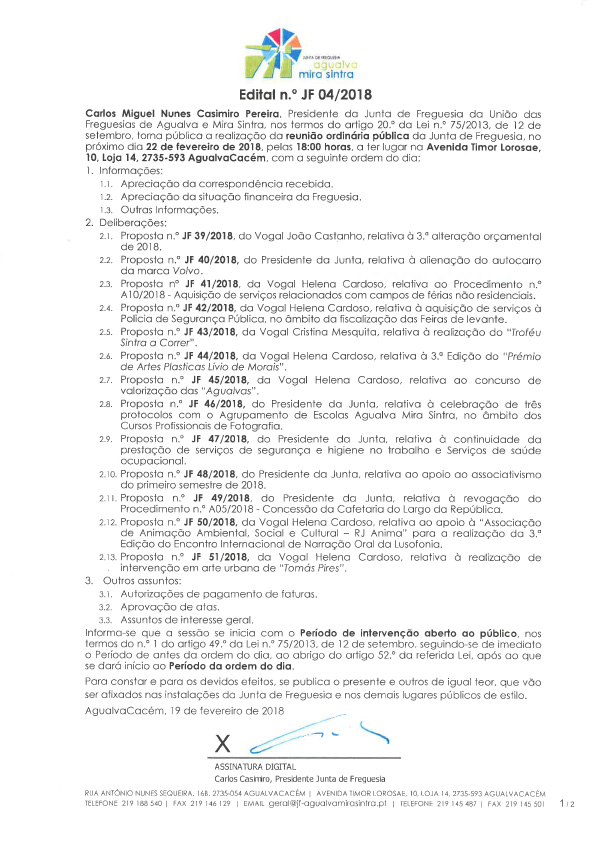 Edital n.º JF 04/2018