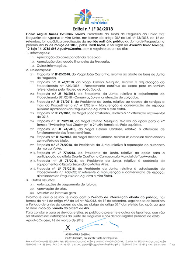 Edital n.º JF 06/2018