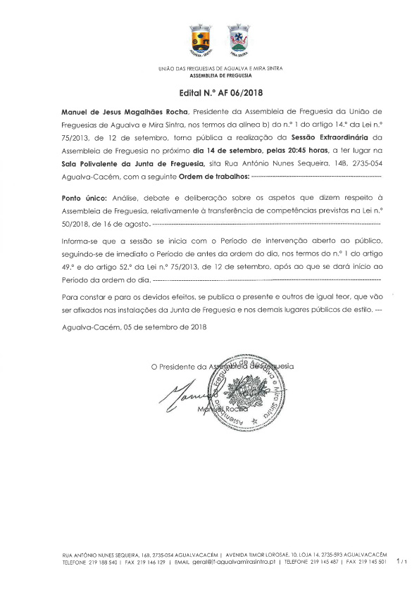 Edital n.º AF 06/2018 Edital n.º AF 06/2018