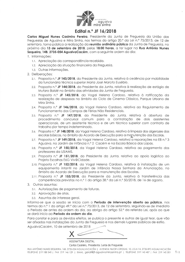Edital n.º JF 16/2018
