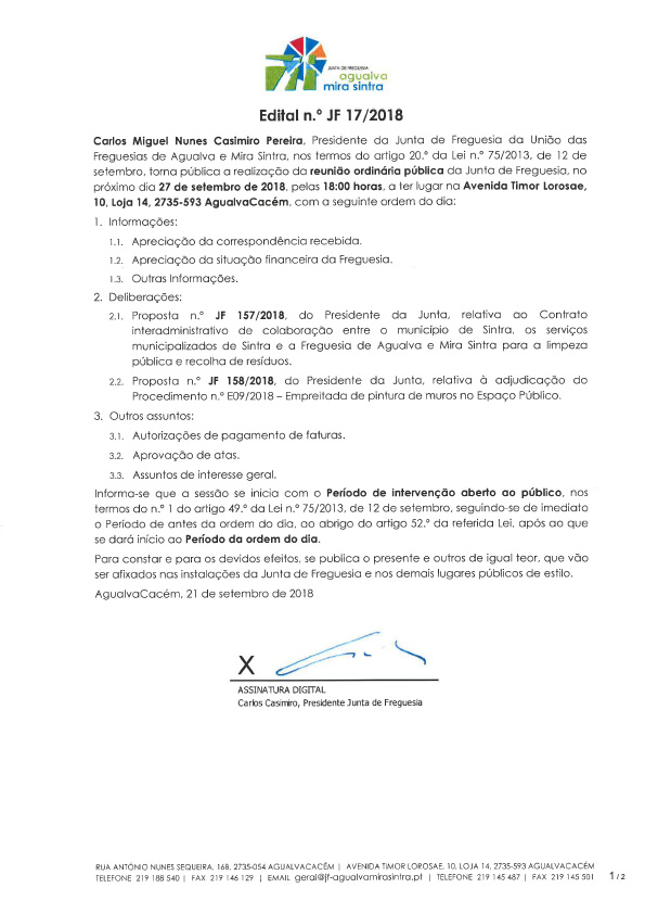 Edital n.º JF 17/2018