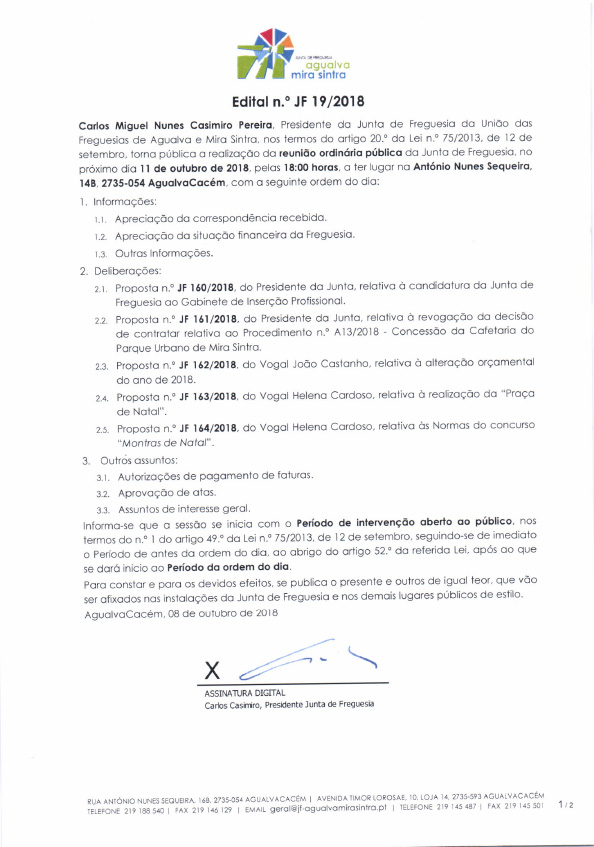 Edital n.º JF 19/2018