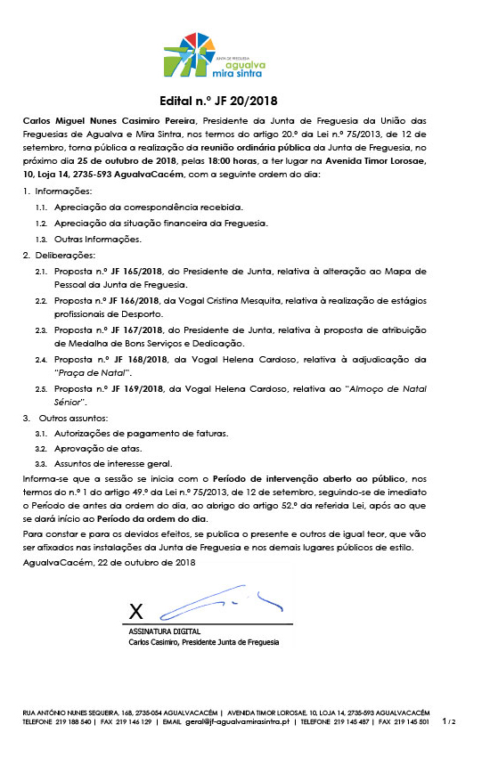 Edital n.º JF 20/2018