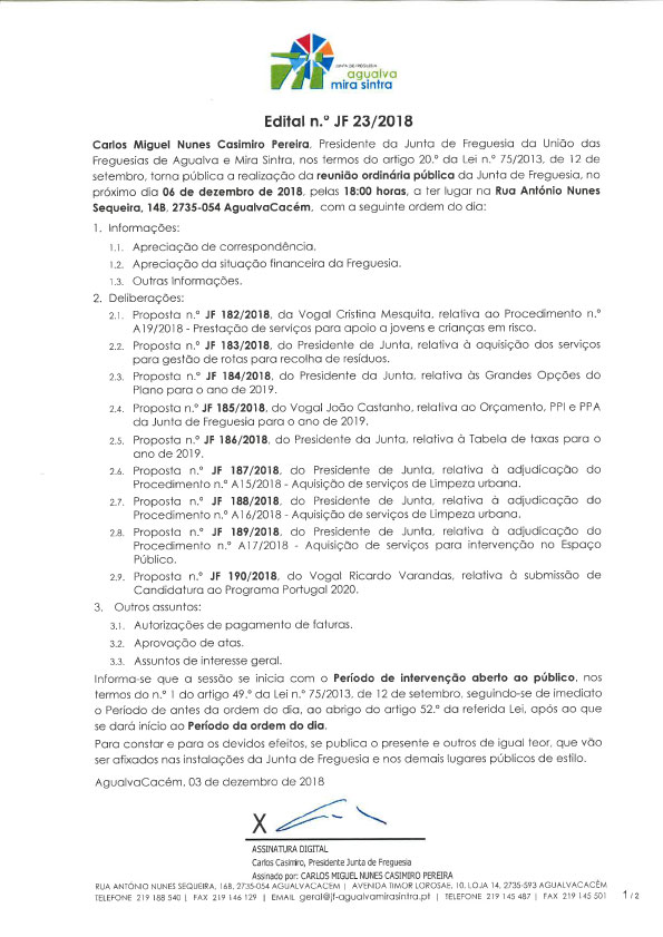 Edital n.º JF 23/2018