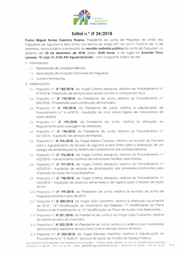 Edital n.º JF 24/2018