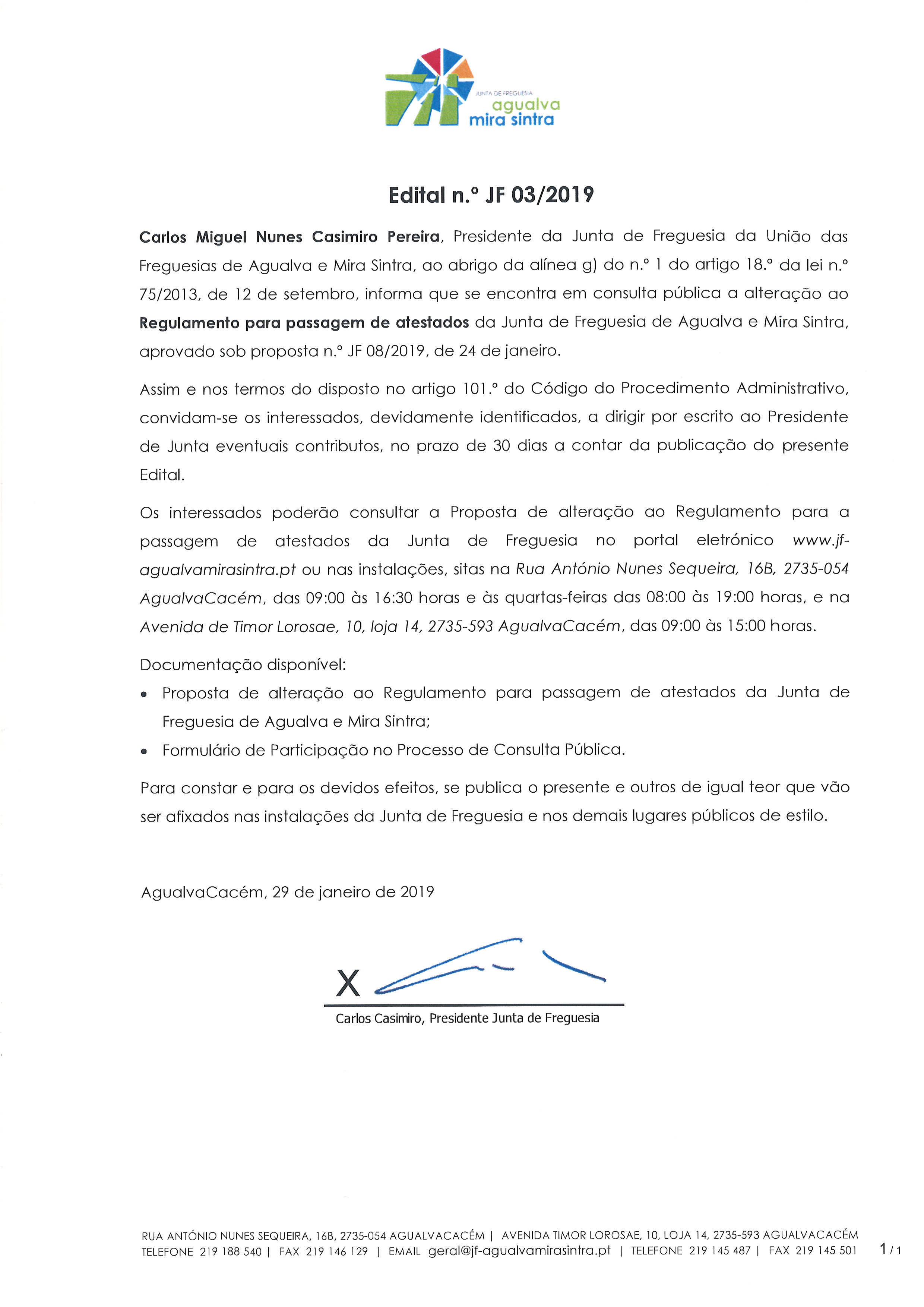 Edital n.º JF 03/2019