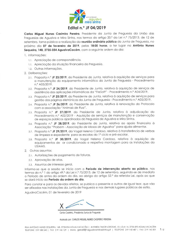 Edital n.º JF 04/2019