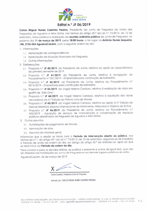 Edital n.º JF 06/2019