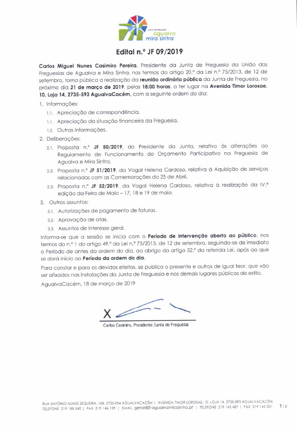 Edital n.º JF 09/2019
