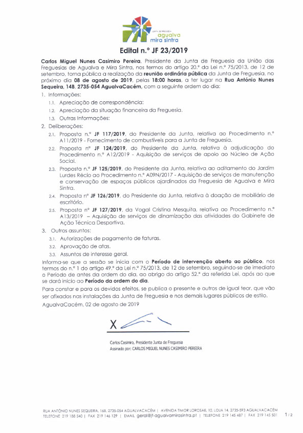 Edital n.º JF 23/2019