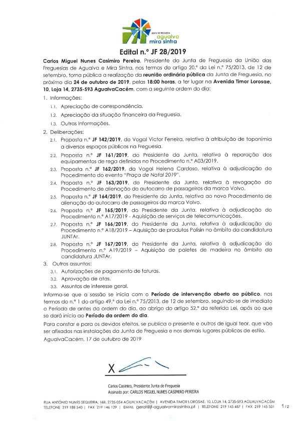 Edital n.º JF 28/2019
