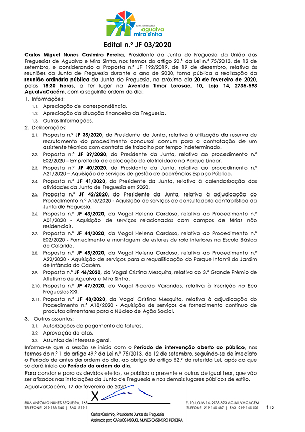 Edital n.º JF 03/2020