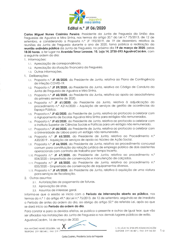 Edital n.º JF 06/2020
