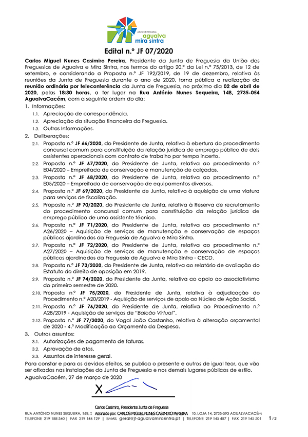 Edital n.º JF 07/2020