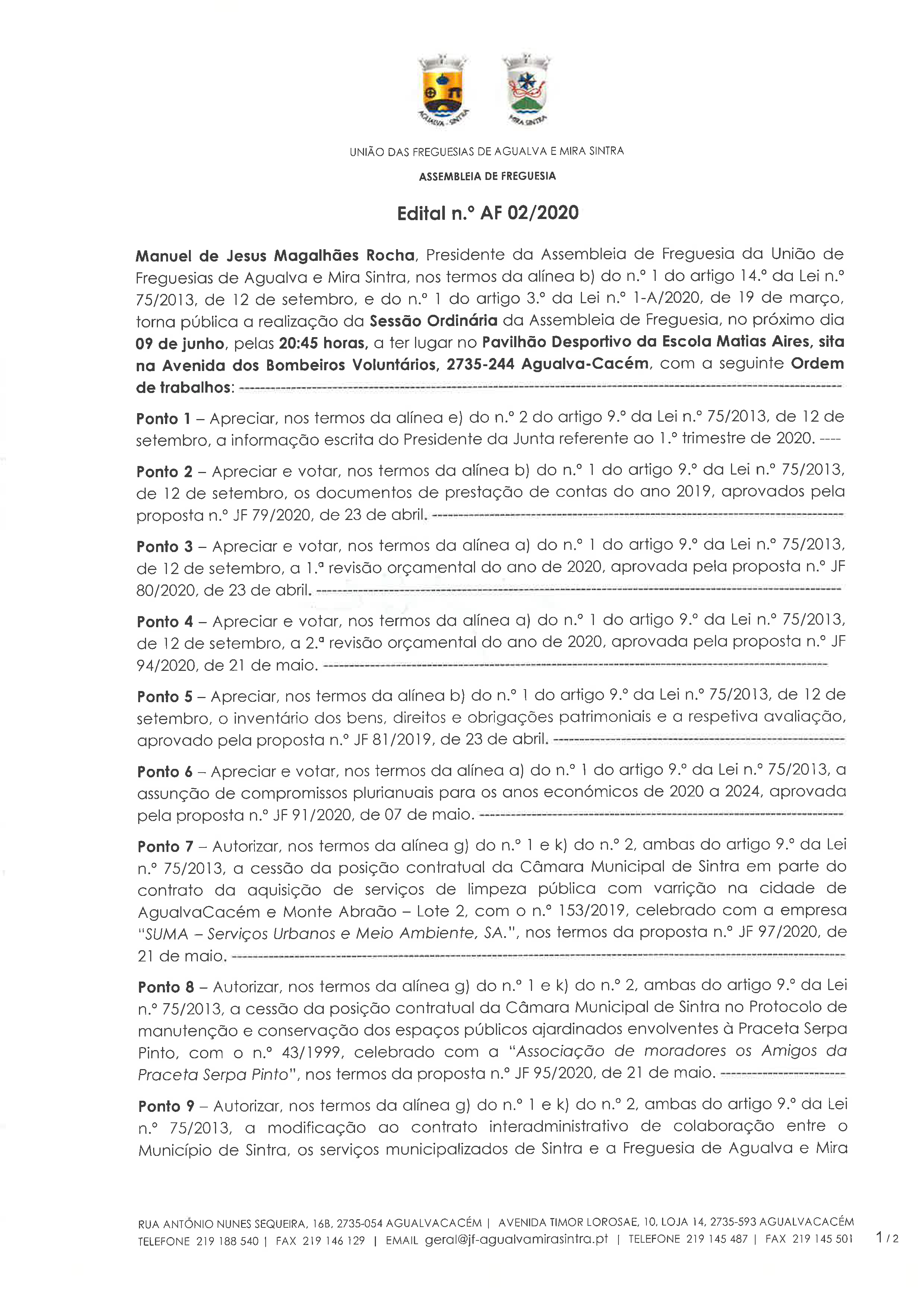 Edital n.º AF 02/2020