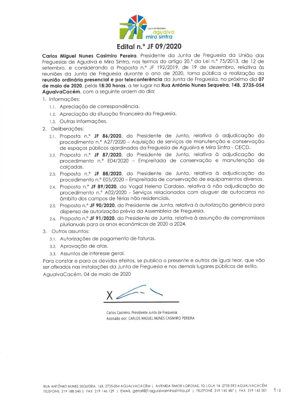 Edital n.º JF 09/2020