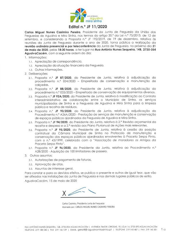 Edital n.º JF 11/2020