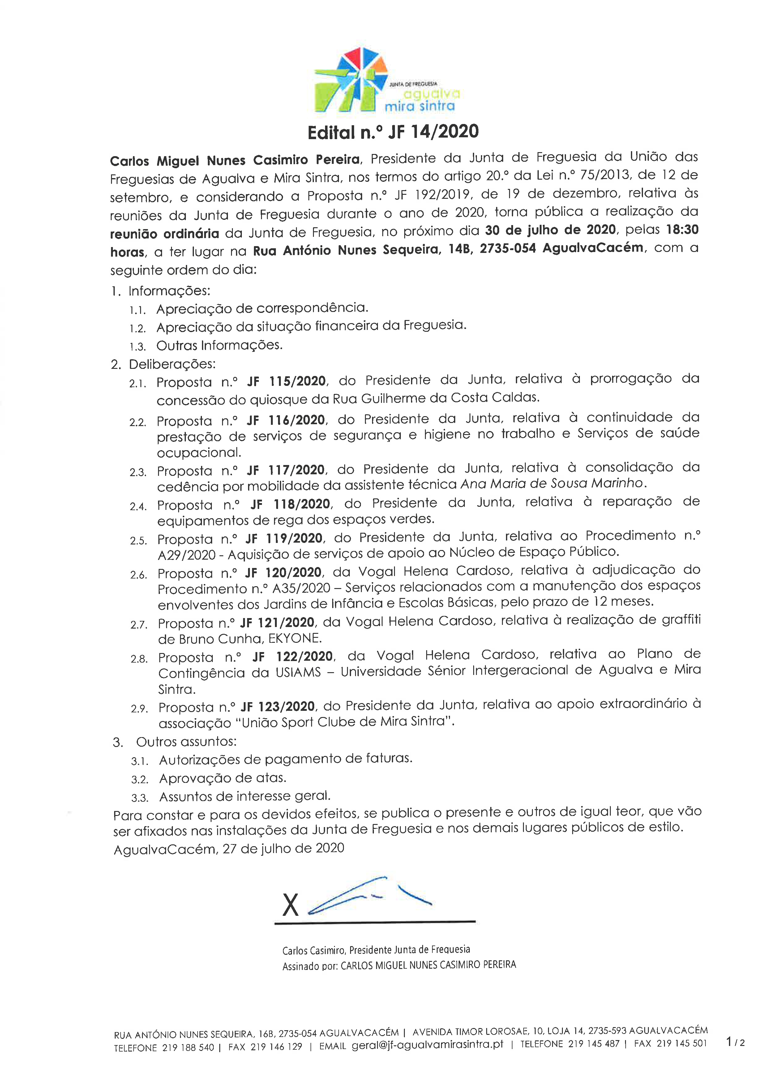 Edital n.º JF 14/2020