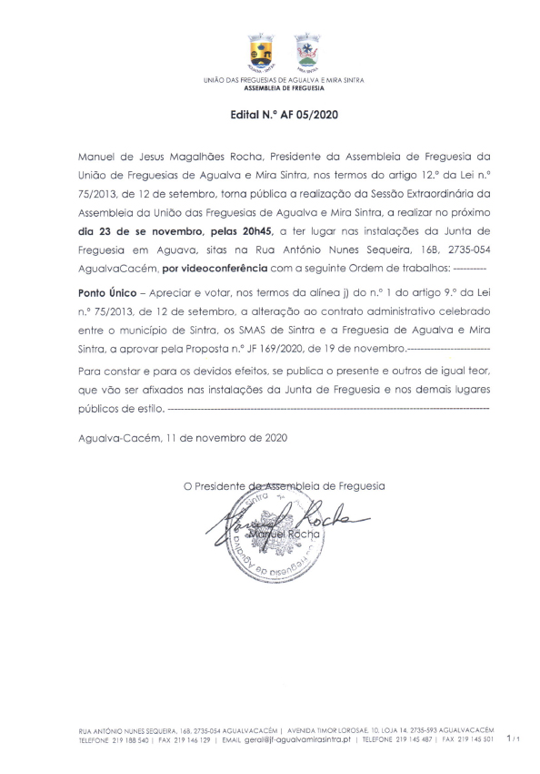Edital n.º AF 05/2020