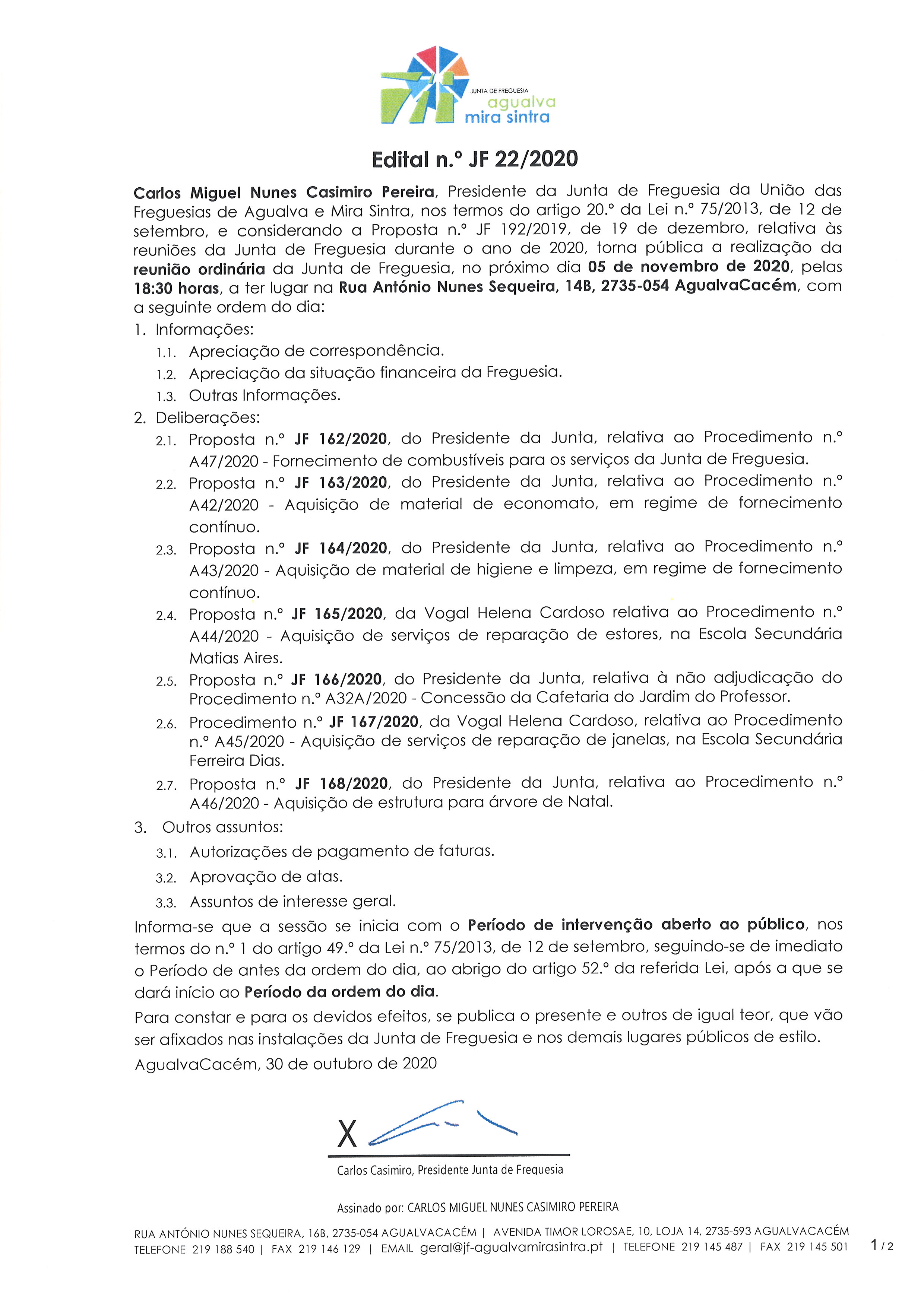 Edital n.º JF 22/2020