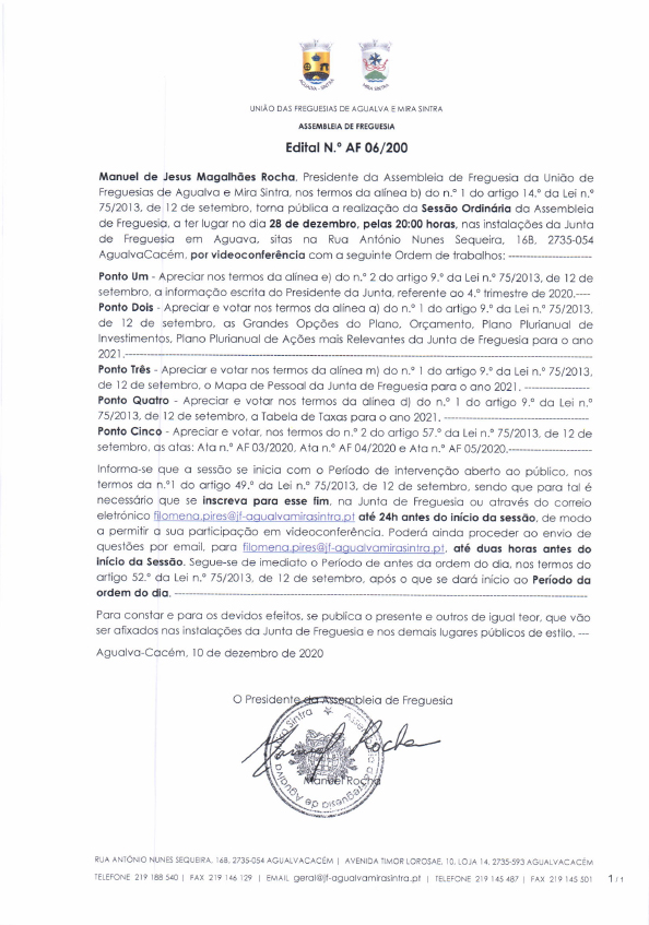 Edital n.º AF 06/2020