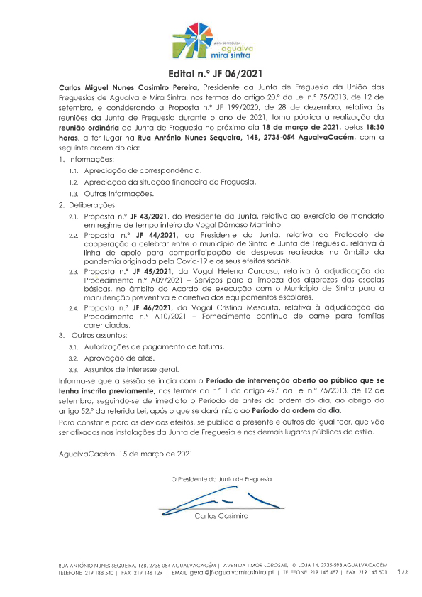 Edital n.º JF 06/2021