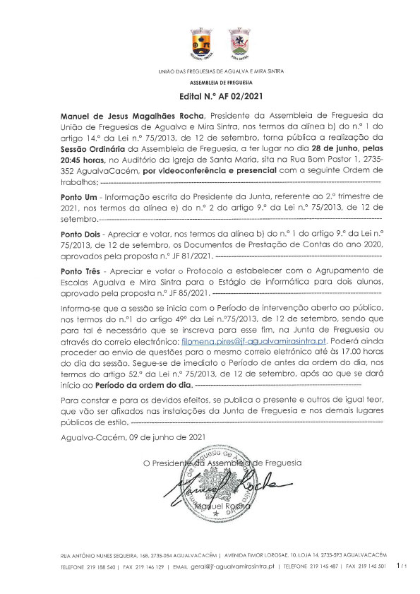 Edital n.º AF 02/2021