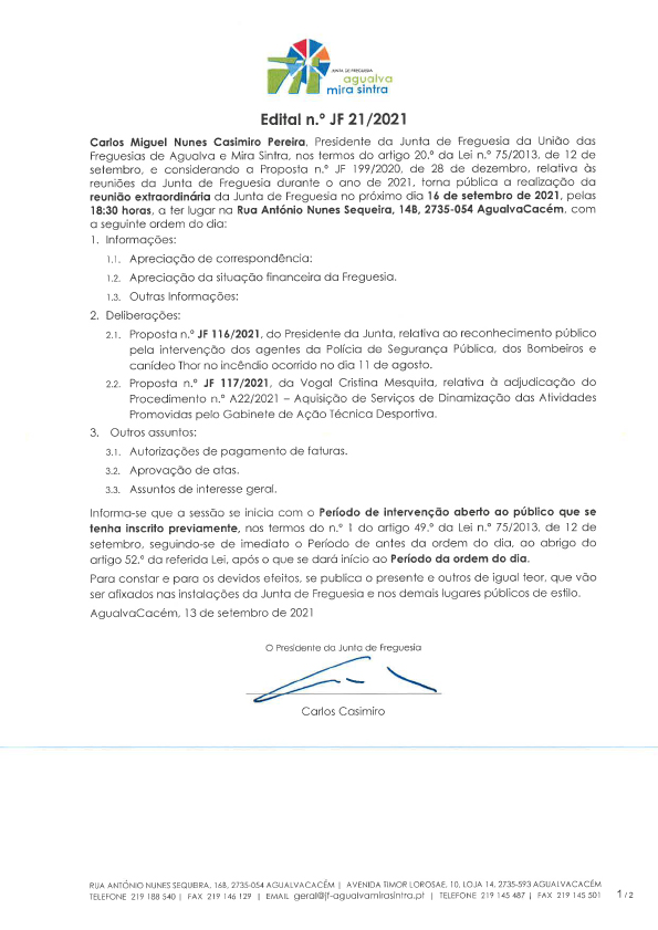 Edital n.º JF 21/2021