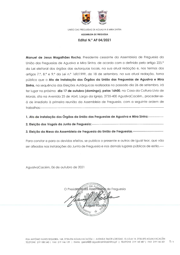 Edital n.º AF 04/2021