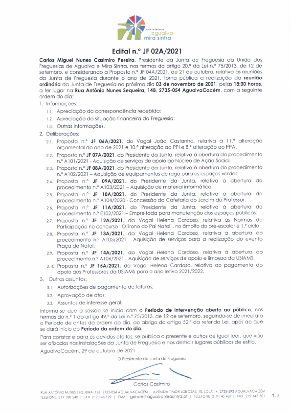 Edital n.º JF 02A/2021