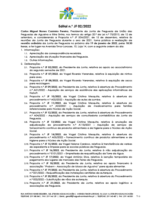 Edital n.º JF 02/2022